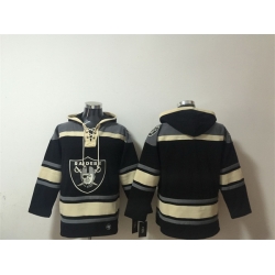 Men Las Vegas Raiders Blank Black Ageless Must Have Lace Up Pullover Hoodie