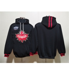 Men Team Canada Blank Black Ageless Must Have Lace Up Pullover Hoodie