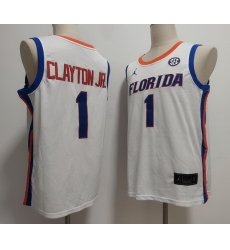 Men Florida Gators #1 Walter Clayton Jr. White Stitched Basketball NCAA Jersey
