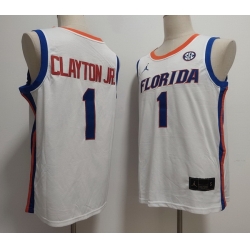 Men Florida Gators #1 Walter Clayton Jr. White Stitched Basketball NCAA Jersey
