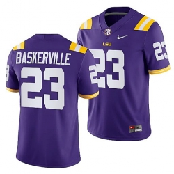 Lsu Tigers Micah Baskerville Purple College Football Men Jersey