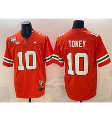 Men Miami Hurricanes 10 Malachi Toney Orange F U S E Fiesta Bowl Champions Florida Patch Stitched Football Jersey Men Miami Hurricanes 10 Malachi Toney Orange F U S E Fiesta Bowl Champions Florida Patch Stitched Football Jersey