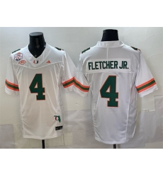 Men Miami Hurricanes 4 Mark Fletcher Jr White F U S E Fiesta Bowl Champions Florida Patch Stitched Football Jersey Men Miami Hurricanes 4 Mark Fletcher Jr White F U S E Fiesta Bowl Champions Florida Patch Stitched Football Jersey