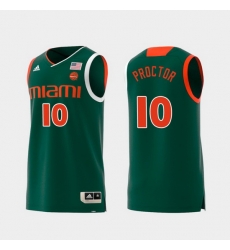 Men Miami Hurricanes Dominic Proctor Green Replica College Basketball Jersey