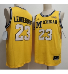 Men Michigan Wolverines  Yaxel Lendeborg Yellow 2026 Vapor Limited Stitched Football