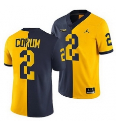 Michigan Wolverines 2021 22 Blake Corum Navy Maize Split Edition College Football Jersey