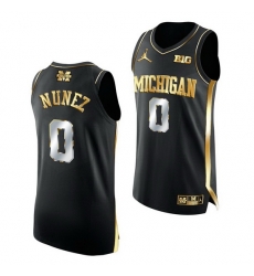 Michigan Wolverines Adrien Nunez 2021 March Madness Golden Authentic Black Jersey