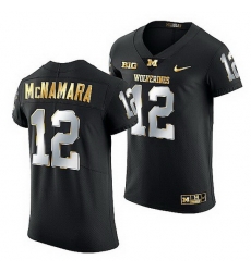 Michigan Wolverines Cade Mcnamara 2021 22 Golden Edition Elite Football Black Jersey