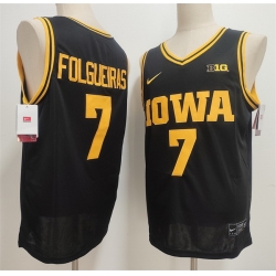 Men Iowa Hawkeyes  7 Alvaro Folgueiras Black Stitched Jersey