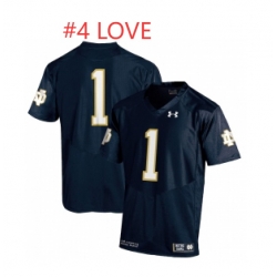  Men NCAA Jeremiyah Love #4 blue Notre Dame jersey