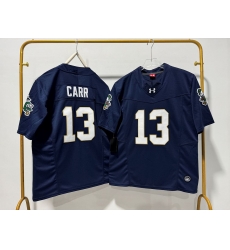 Men Notre Dame Fighting Irish 13 CJ Carr Navy Blue F U S E Stitched Jersey