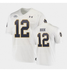 Men Notre Dame Fighting Irish Ian Book Replica White College Football Playoff Jersey