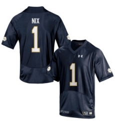 Men Under Armour 1 Replica Navy Blue Jersey