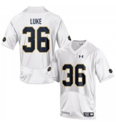 Men Under Armour 36 Replica White Cole Luke Notre Dame Fighting Irish Alumni Football Jersey