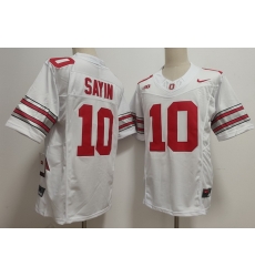 Men Ohio State Buckeyes #10 Julian Sayin White 2026 Stitched F U S E NCAA Jersey