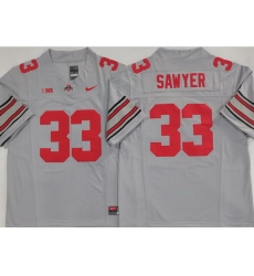 Men Ohio State Buckeyes #33 Jack Sawyer Gray Stitched NCAA Jersey