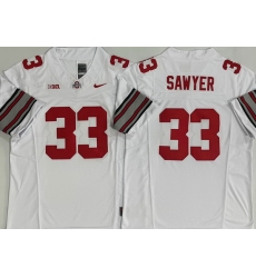 Men Ohio State Buckeyes #33 Jack Sawyer White Stitched NCAA Jersey