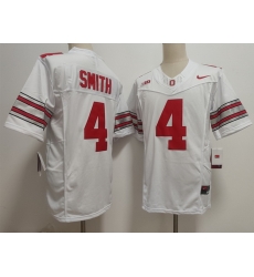 Men Ohio State Buckeyes #4 Jeremiah Smith White 2026 F U S E Stitched NCAA Jersey