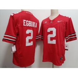 Men Ohio State Buckeyes Emeka Egbuka #2 Red F U S E Stitched NCAA Football Jersey