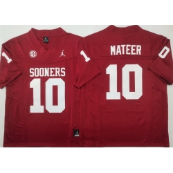 Men Oklahoma Sooners Red #10 John MATEER Stitched F U S E NCAA Jersey