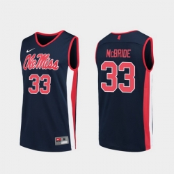 Men Ole Miss Rebels John Mcbride Navy Replica College Basketball Jersey