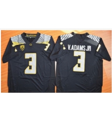 Oregon Ducks #3 Vernon Adams Jr. Olive Black(White No.) Stitched NCAA Jersey