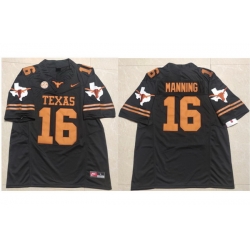 Men Texas Longhorn #16 Arch Manning Black F U S E Limited Jersey SEC Patch
