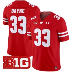 Men Youth Wisconsin Badgers 33 Ron Dayne Red 2024 Vapor Limited Jersey All Stitched