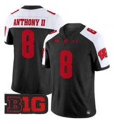 Men Youth Wisconsin Badgers 8 Vinny Anthony II Black Alternate 2024 Vapor Limited Jersey All Stitched