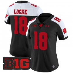Women Wisconsin Badgers 18 Braedyn Locke Black Alternate 2024 Vapor Limited Jersey All Stitched