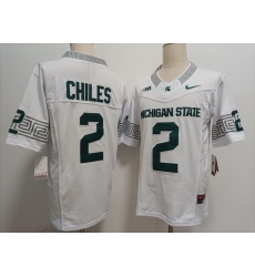 Michigan State Spartans #2 Aidan Chiles White  F U S E Jersey