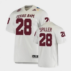 Men Texas A&M Aggies Isaiah Spiller 2021 Orange Bowl College Football White Jersey