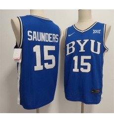 Men Duke Blue Devils 15 Richie Saunders Blue Stitched Basketball Jersey