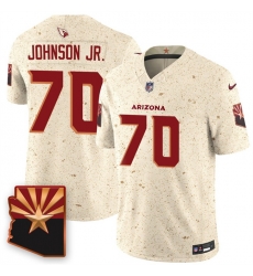 Men Arizona Cardinals 70 Paris Johnson Jr  2025 F U S E Rivalries Vapor Untouchable Limited Stitched Jersey