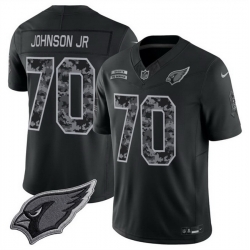 Men Arizona Cardinals  70 Paris Johnson Jr  Black F U S E  2026 Salute to Service Limited Stitched Football Jersey