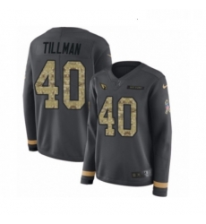 Womens Nike Arizona Cardinals 40 Pat Tillman Limited Black Salute to Service Therma Long Sleeve NFL Jersey