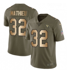 Youth Nike Arizona Cardinals 32 Tyrann Mathieu Limited OliveGold 2017 Salute to Service NFL Jersey