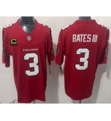 Men Atlanta Falcons  3 Jessie Bates III Red 2026 New F U S E  4 Star C Patch Vapor Untouchable Limited Stitched Football Jersey