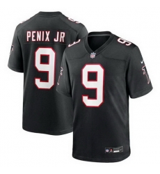 Men Atlanta Falcons 9 Michael Penix Jr  Black Alternate Stitched Game Jersey