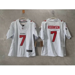Women Atlanta Falcons  7 Bijan Robinson White 2026 New F U S E  Stitched Jersey