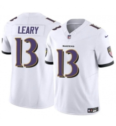 Men Baltimore Ravens 13 Devin Leary White 2023 F U S E Vapor Limited Football Jersey