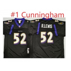Men Baltimore Ravens Randall Cunningham #1  Black M&N Throwback Jersey