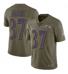 Men Nike Javorius Allen Baltimore Ravens Limited Olive 2017 Salute to Service Jersey