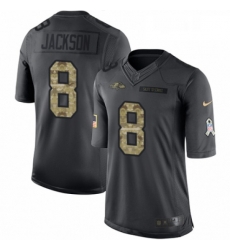 Mens Nike Baltimore Ravens 8 Lamar Jackson Limited Black 2016 Salute to Service NFL Jersey