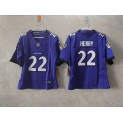 Women Baltimore Ravens  22 Derrick Henry Black F U S E  Vapor Football Jersey