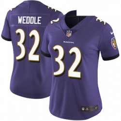 Womens Nike Baltimore Ravens 32 Eric Weddle Elite Purple Team Color NFL Jersey