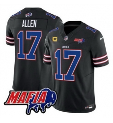 Men Buffalo Bills 17 Josh Allen Black F U S E  4 Star C With Bills Mafia Patch Vapor Untouchable Limited Stitched Football Jersey