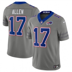 Men Buffalo Bills  17 Josh Allen Gray F U S E  2026 Nickel City Vapor Stitched Football Jersey