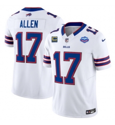 Men Buffalo Bills 17 Josh Allen White 2025 F U S E With Farewell Patch And 4 Star C Patch Vapor Untouchable Limited Stitched Football Jersey Men Buffalo Bills 17 Josh Allen White 2025 F U S E With Farewell Patch And 4 Star C Patch Vapor Untouchable Limited Stitched Football Jersey