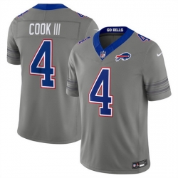 Men Buffalo Bills  4 James Cook III Gray F U S E  2026 Nickel City Vapor Stitched Football Jersey
